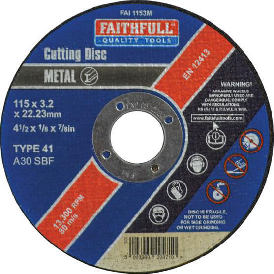 Photos - Cutting Disc Faithfull Metal Cut Off Disc 115mm 3.2mm 22mm FAI1153M 