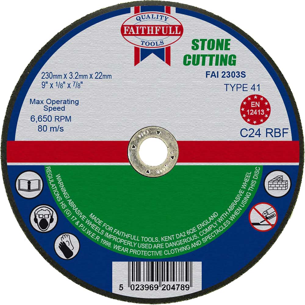Faithfull Stone Cutting Disc 230mm 3.2mm 22mm