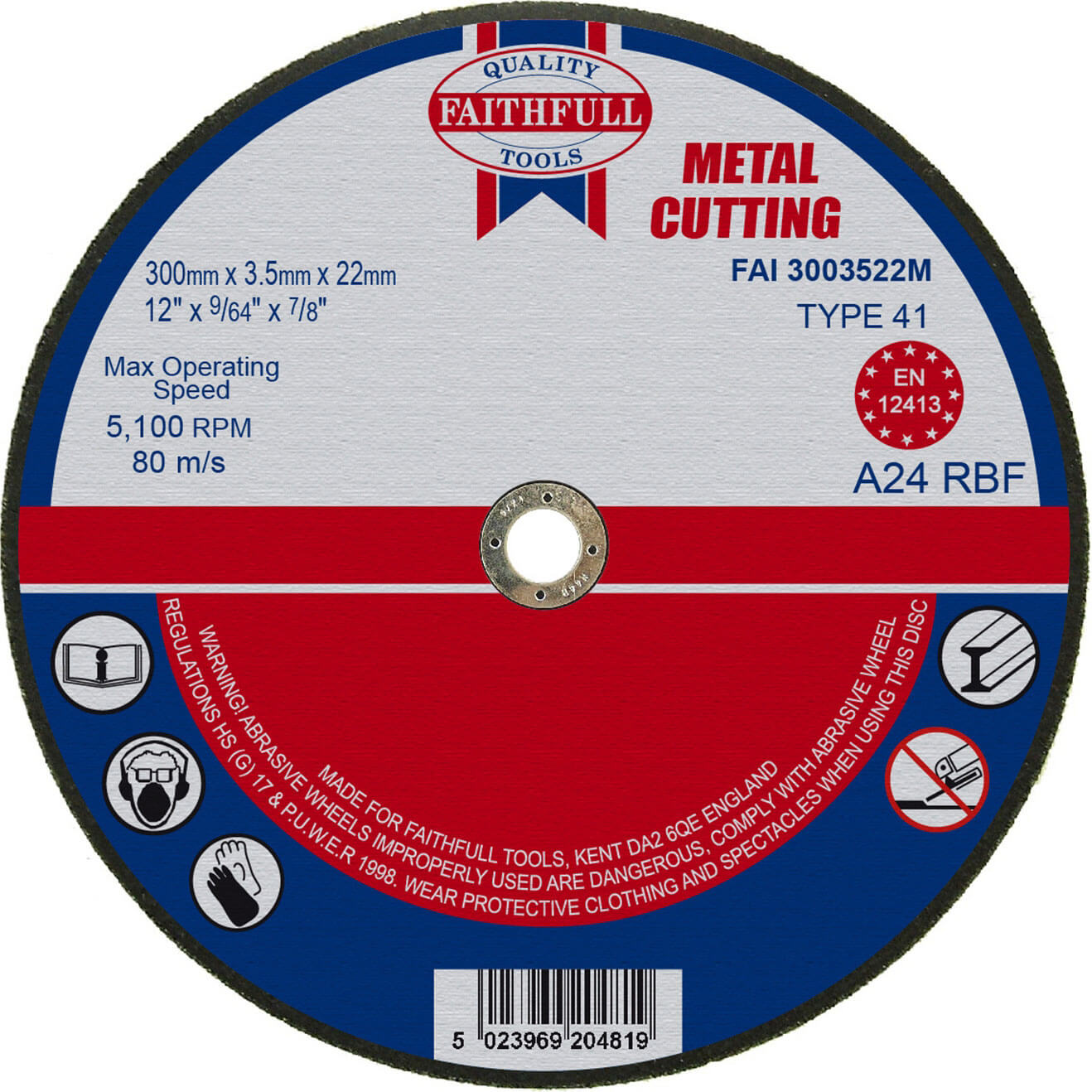 Photos - Cutting Disc Faithfull Metal Cut Off Disc 300mm 3.5mm 22mm FAI3003522M 