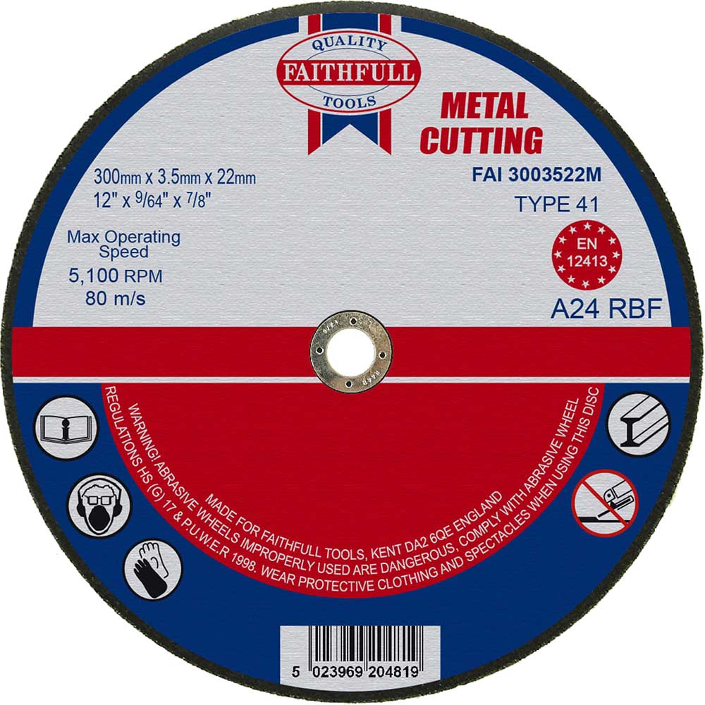 Faithfull Metal Cut Off Disc 300mm 3.5mm 22mm