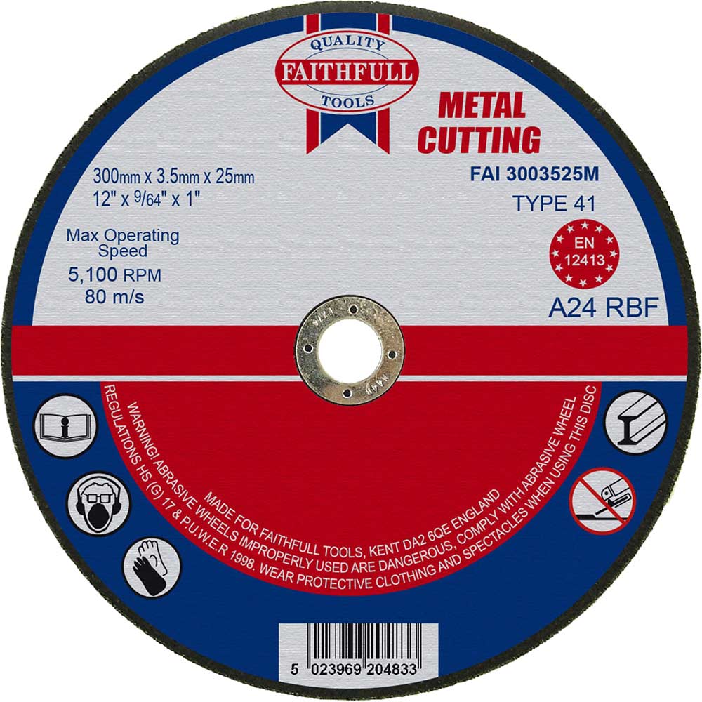 Faithfull Metal Cut Off Disc 300mm 3.5mm 25.4mm