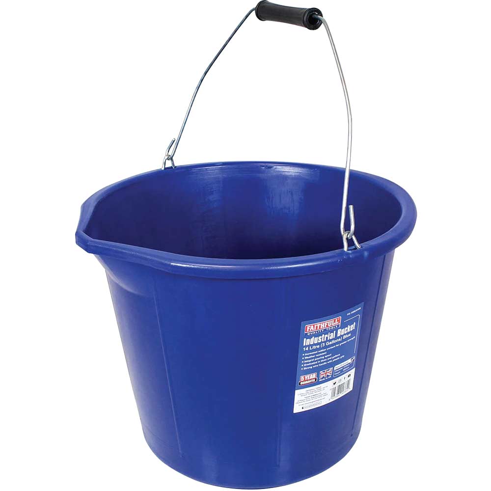 Faithfull Builders Industrial Bucket 14l Blue
