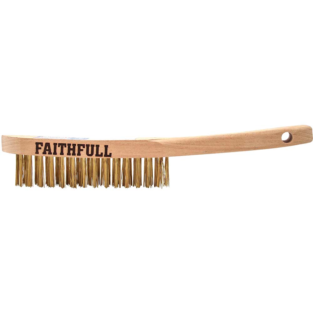Faithfull Brass Wire Scratch Brush 4 Rows