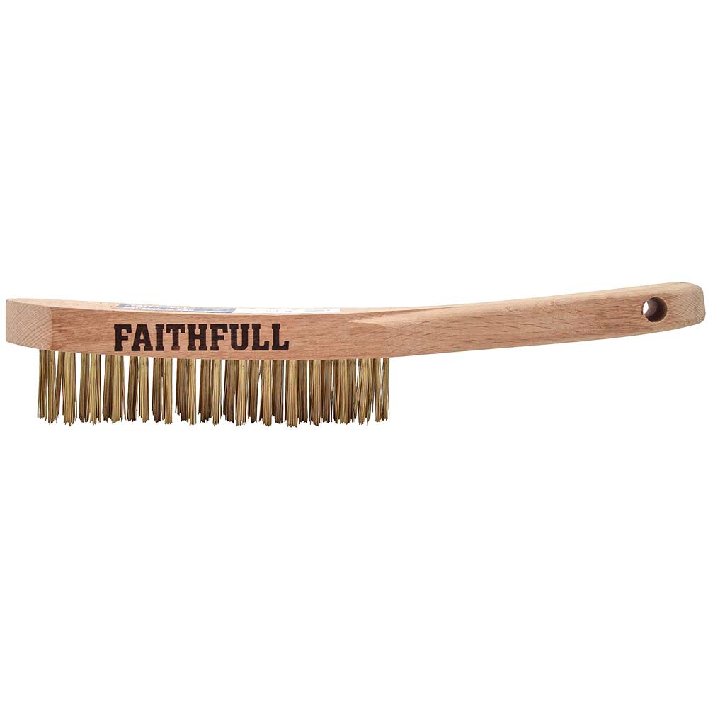 Faithfull Brass Wire Scratch Brush 4 Rows