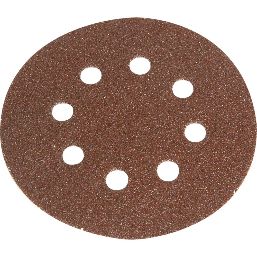 Image of Faithfull 125mm Hook and Loop Perforated Sanding Discs 125mm Medium Fine Pack of 5