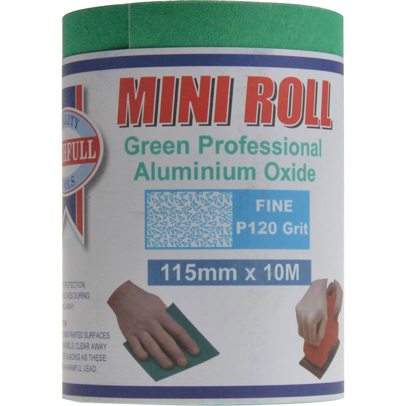 Image of Faithfull Green Aluminium Oxide Sanding Roll 115mm 10m 120g