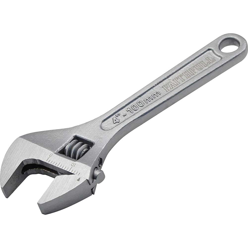 Photos - Wrench Faithfull Chrome Adjustable Spanner 100mm FAIAS100MC 