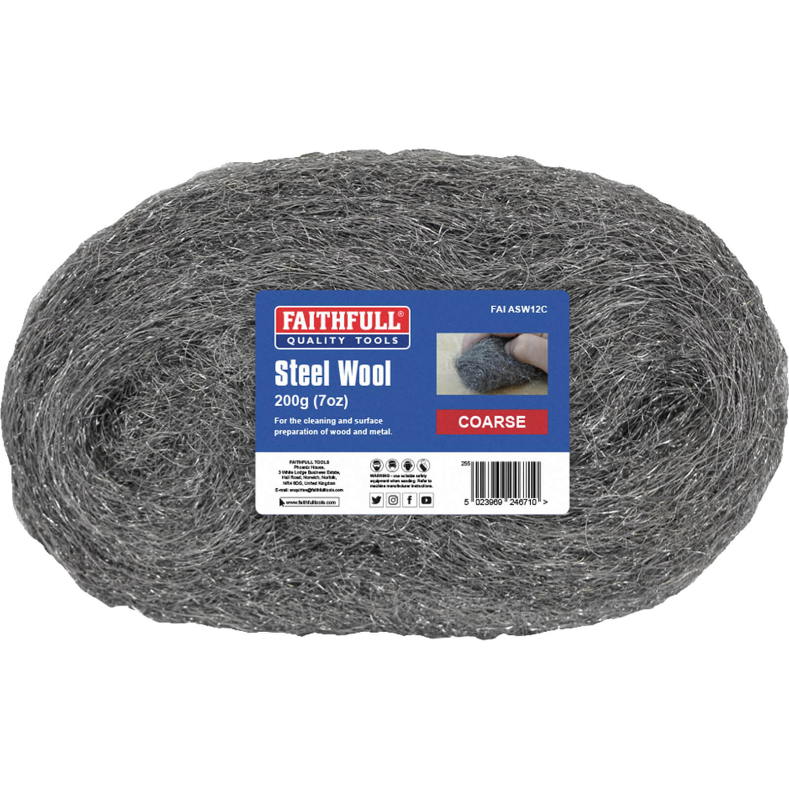 Image of Faithfull Steel Wire Wool Coarse 200g