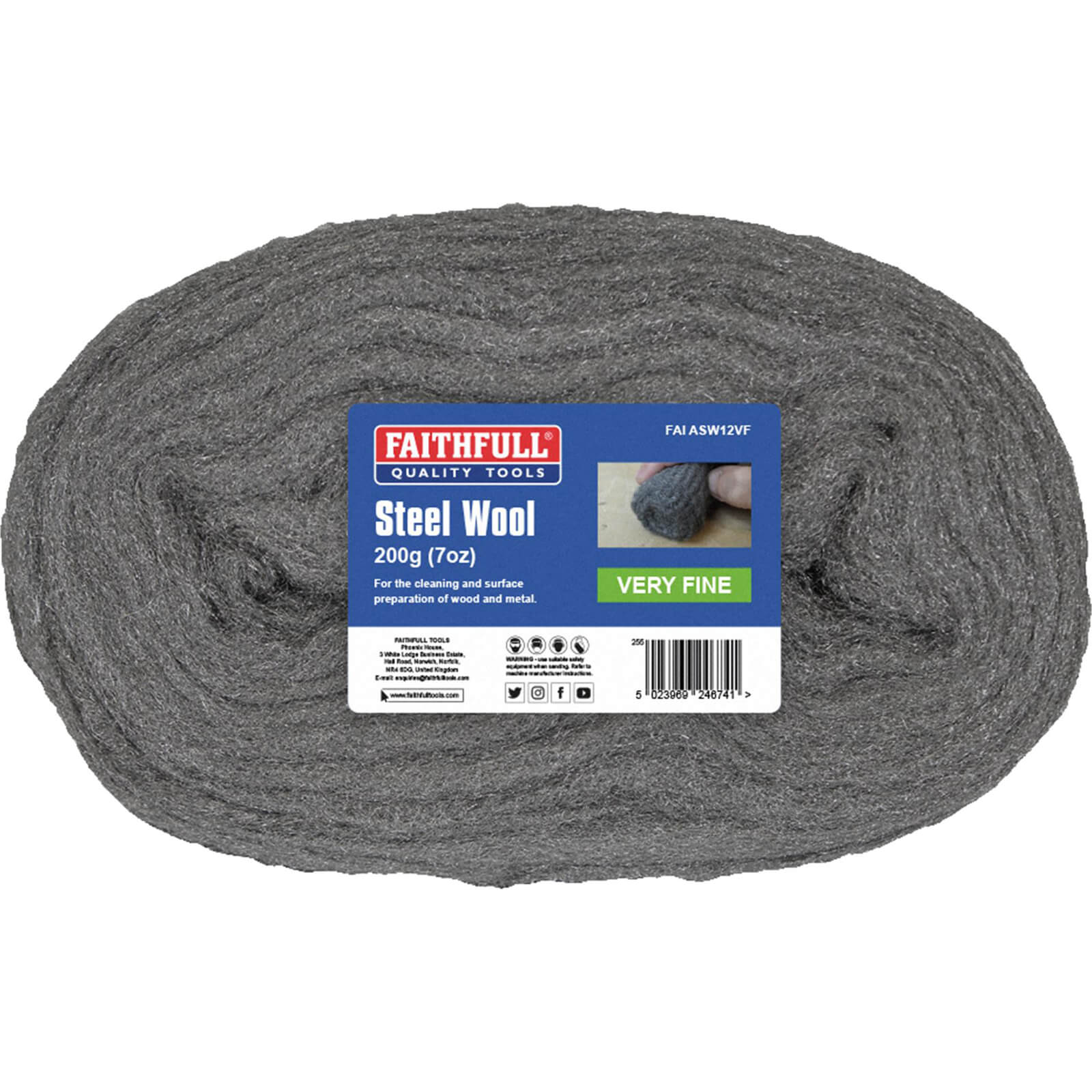 Image of Faithfull Steel Wire Wool Very Fine 200g