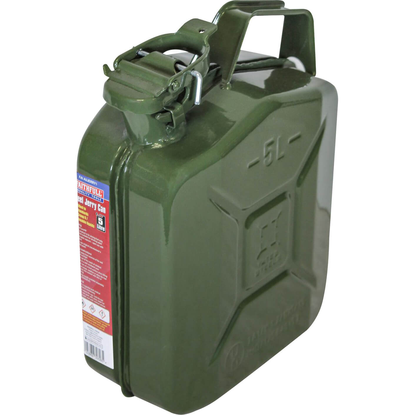 Image of Faithfull Metal Jerry Can 5l Green