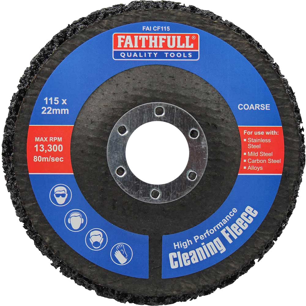 Faithfull Surface Cleaning Coarse Fleece Disc 115mm Pack of 1