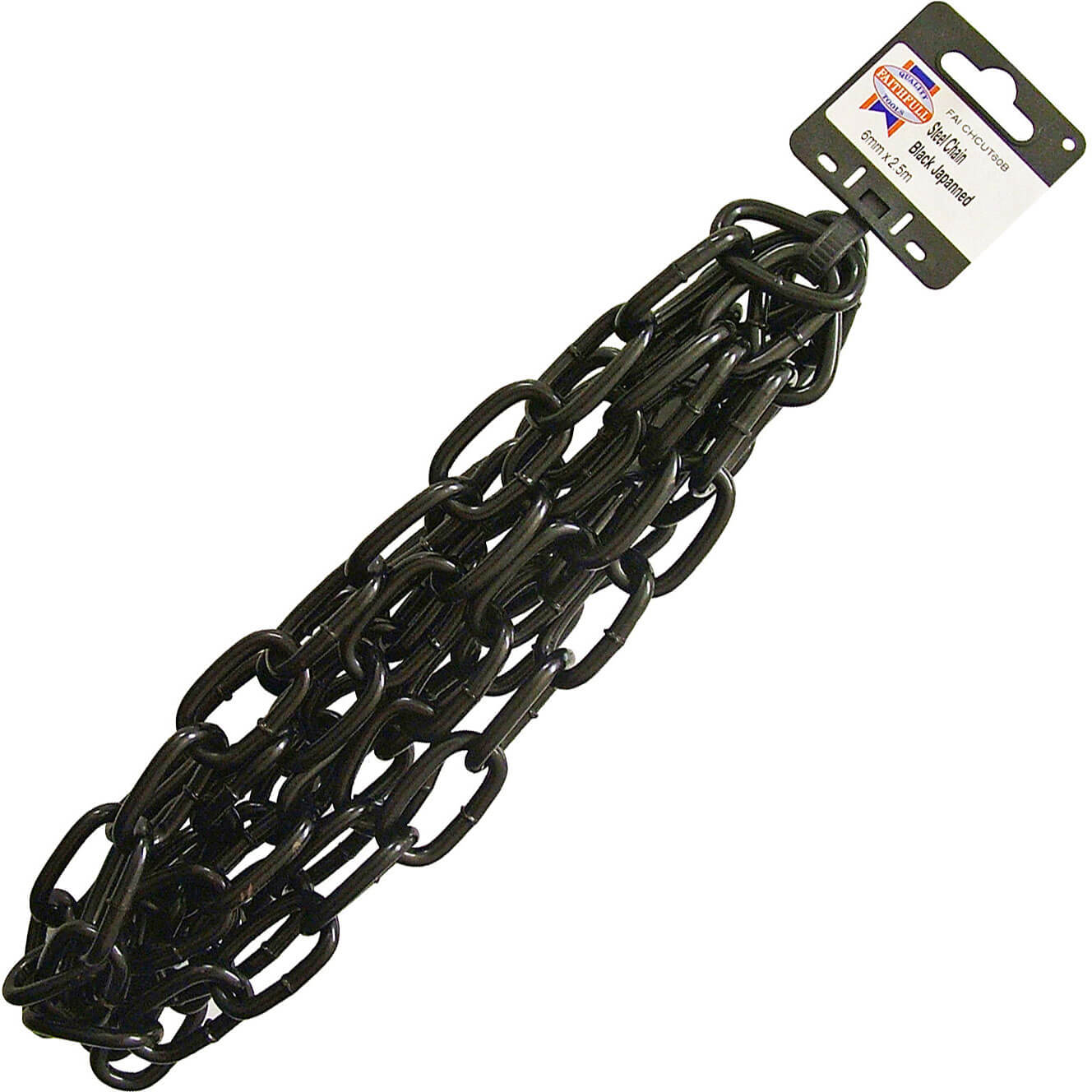 Image of Faithfull Black Japanned Chain Black 6mm 2.5m