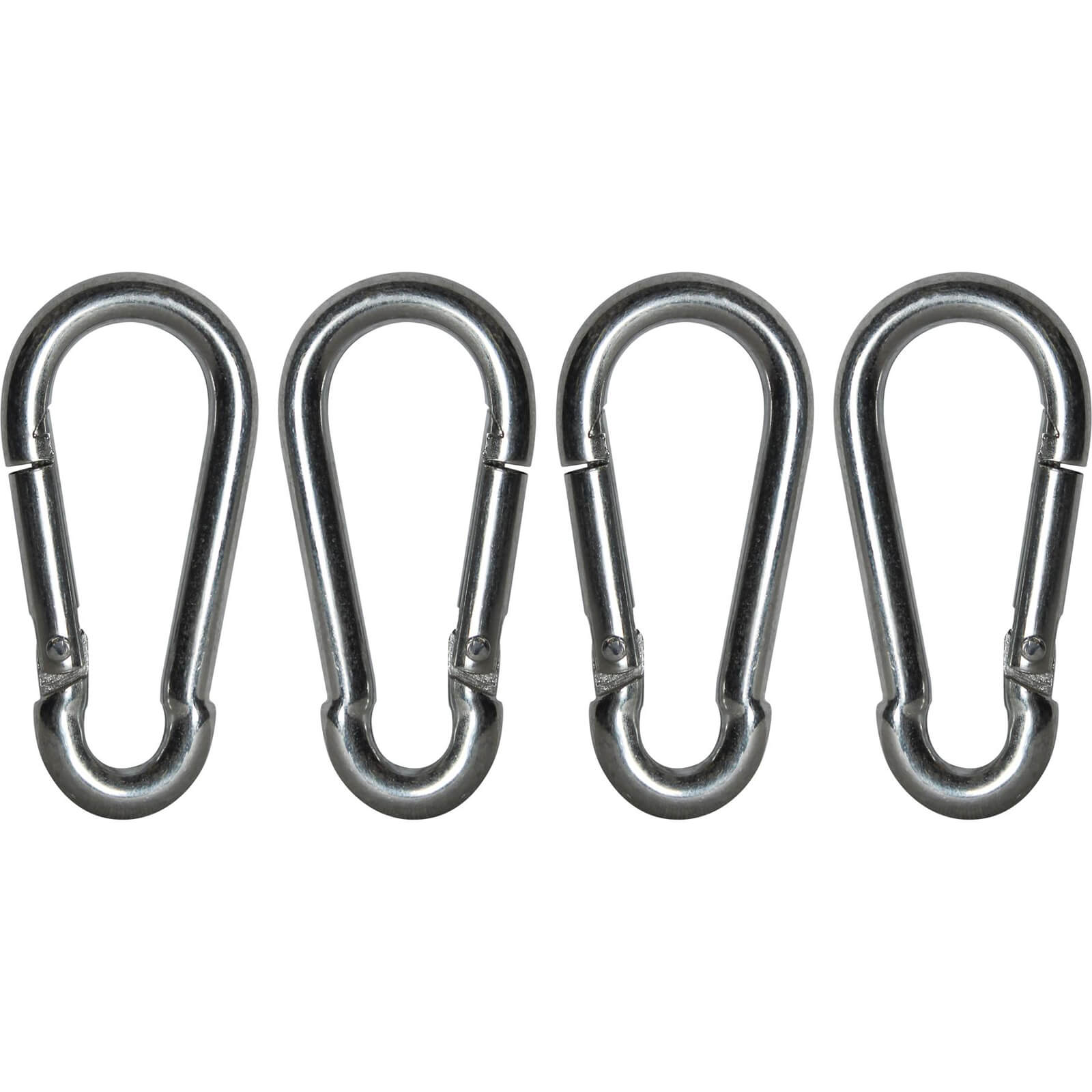 Image of Faithfull Zinc Plated Fire Brigade Snap Hook Carabiner 6mm Pack of 4