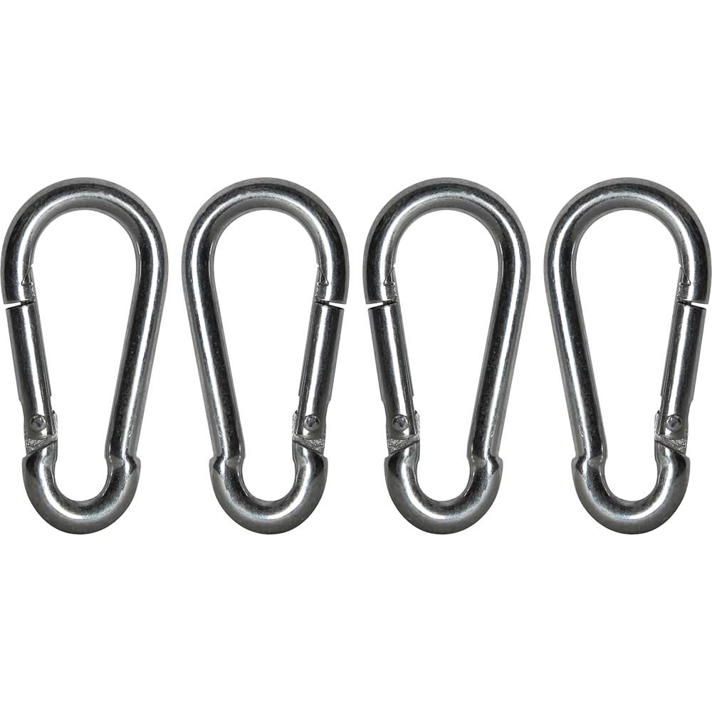 Image of Faithfull Zinc Plated Fire Brigade Snap Hook Carabiner 6mm Pack of 4