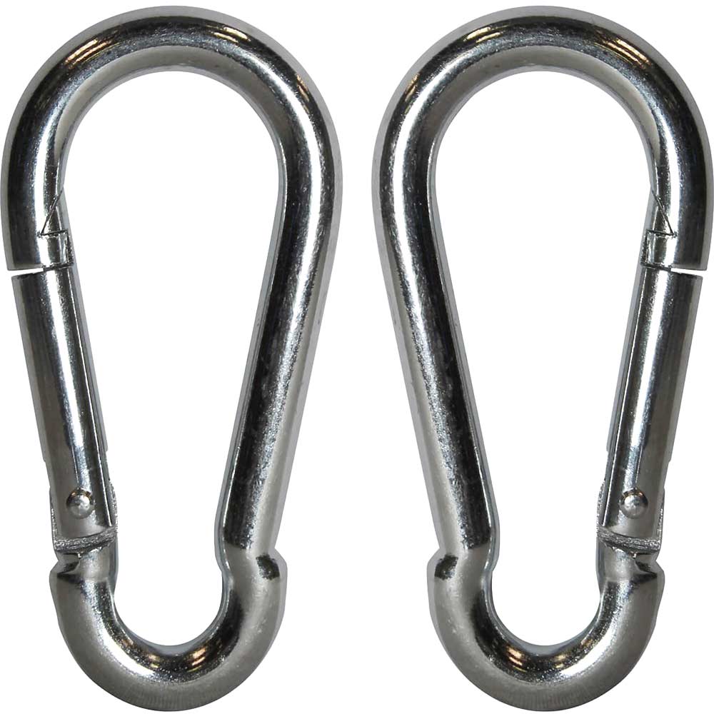 Faithfull Zinc Plated Fire Brigade Snap Hook Carabiner 8mm Pack of 2