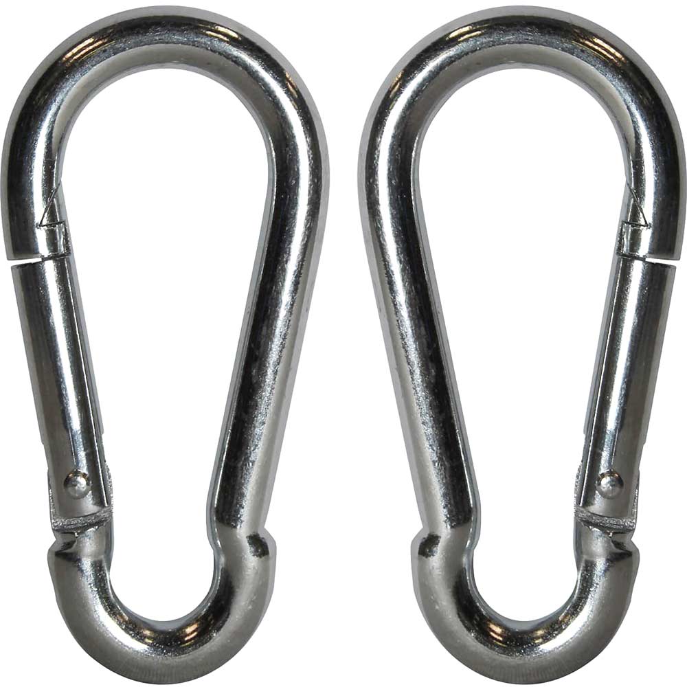 Image of Faithfull Zinc Plated Fire Brigade Snap Hook Carabiner 8mm Pack of 2