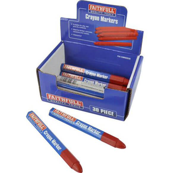 Image of Faithfull Marker Crayons RED pack of 30