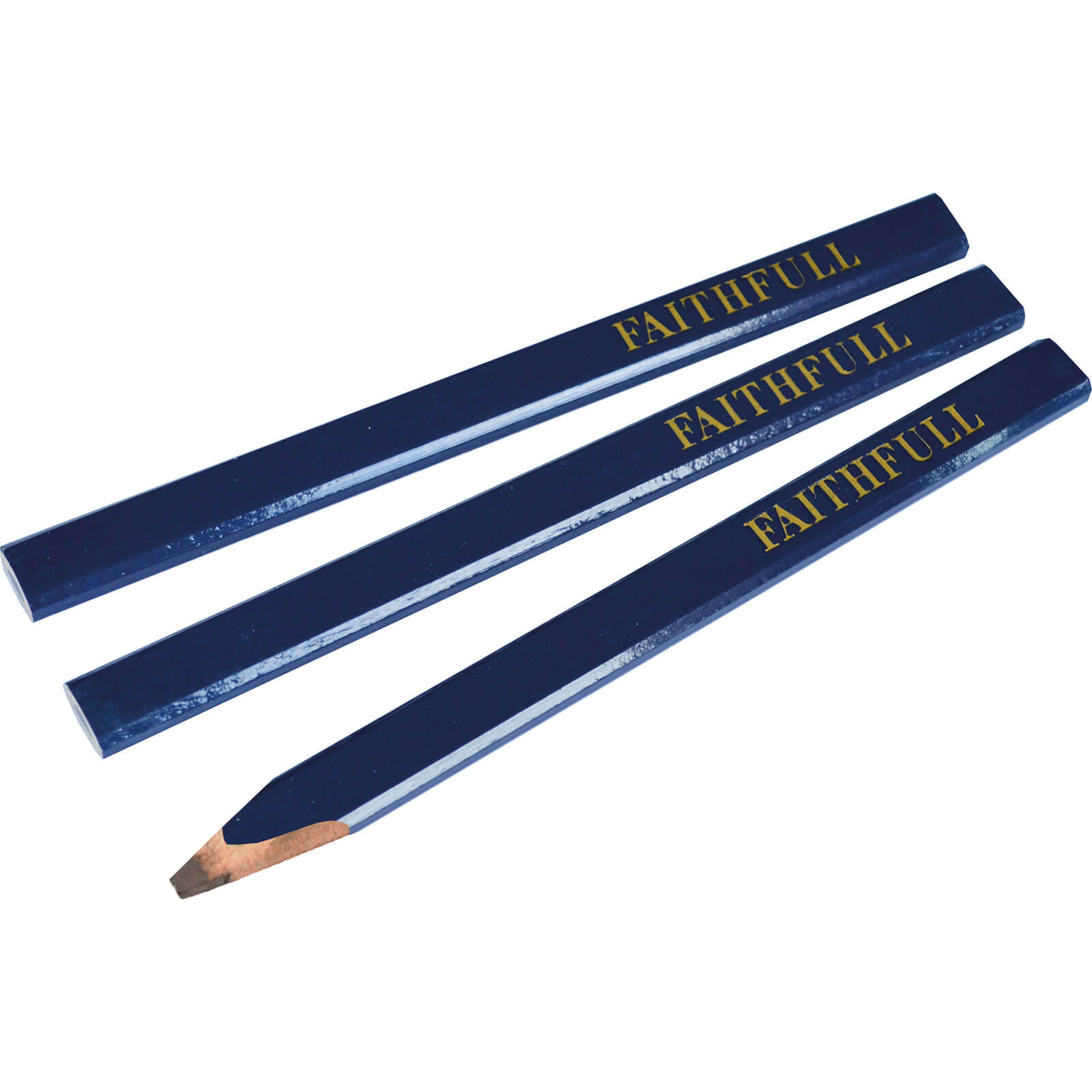Image of Faithfull Soft Carpenters Pencils Blue Pack of 3