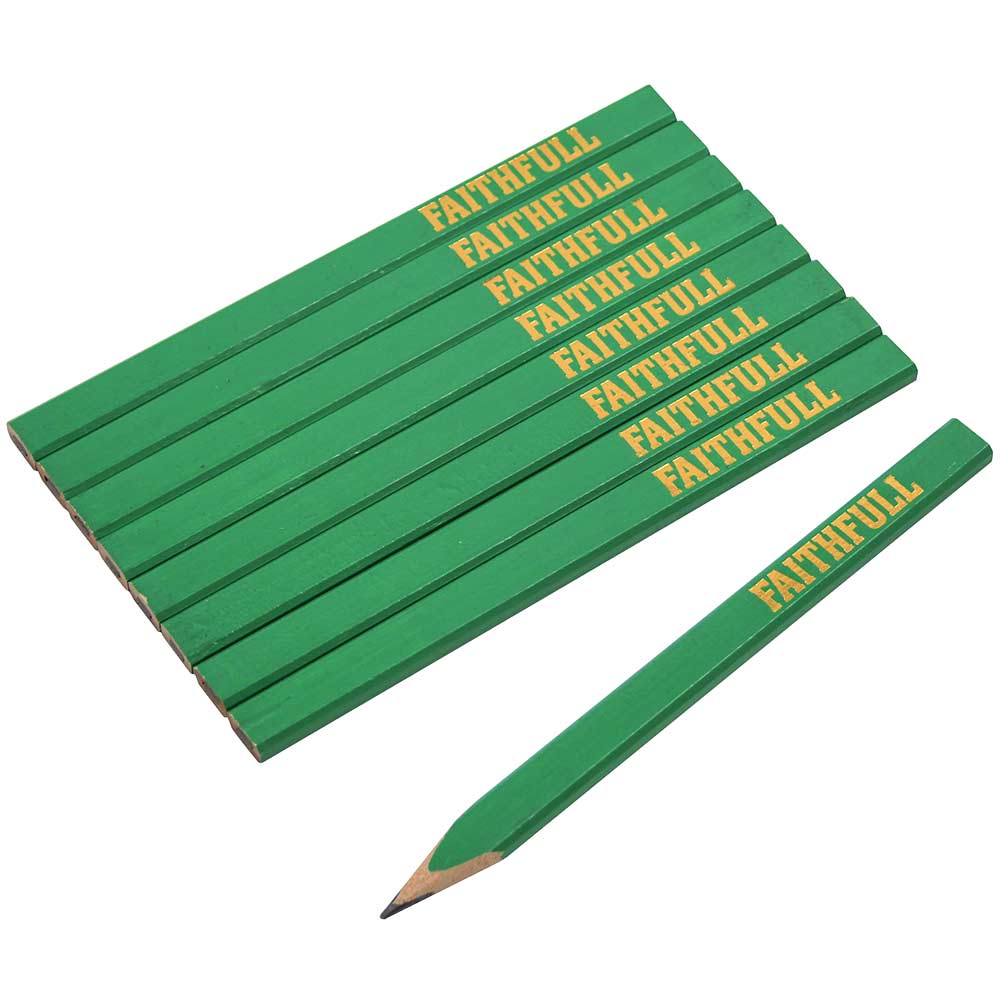 Faithfull FSC Certified Carpenters Pencils Green Pack of 10