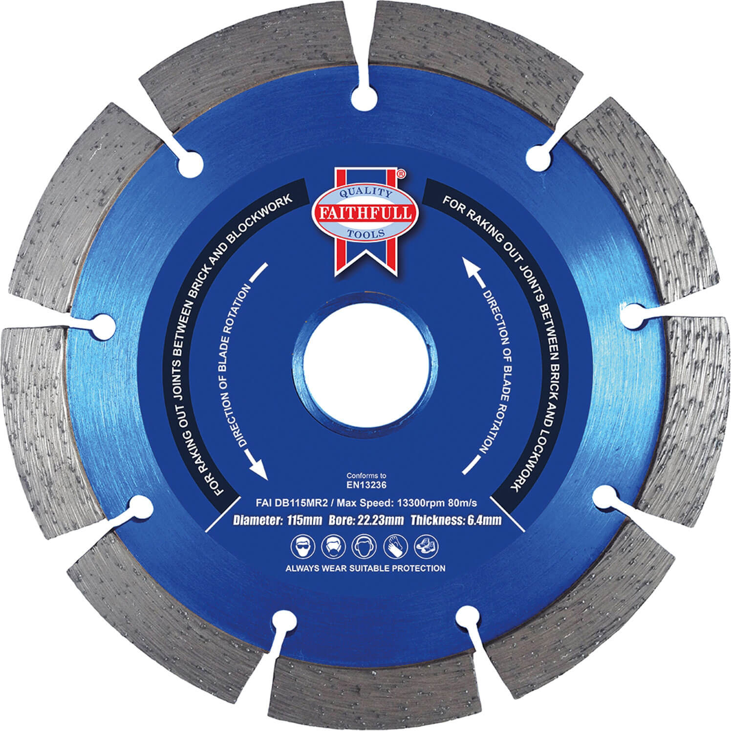 Image of Faithfull Diamond Mortar Raking Cutting Disc 115mm