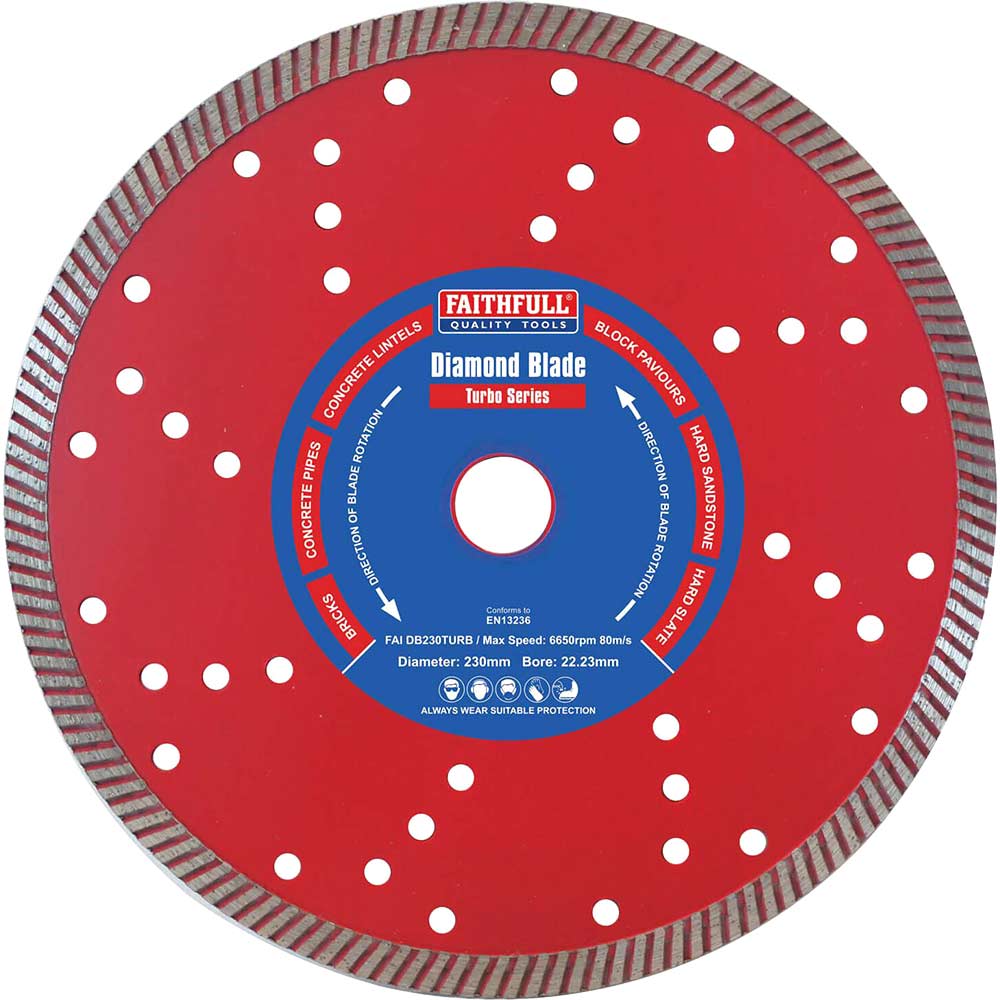 Image of Faithfull Turbo Cut Diamond Cutting Disc 230mm