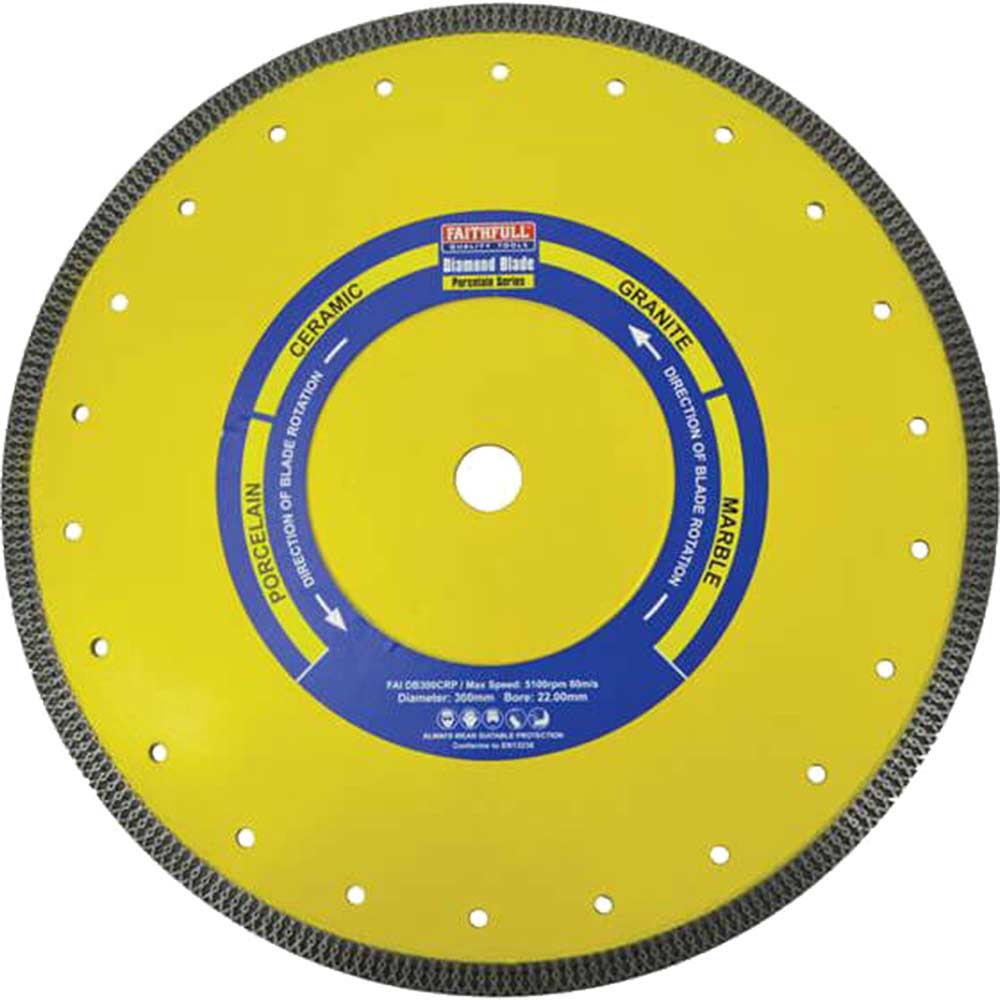 Faithfull Porcelain Tile Diamond Cutting Disc 300mm 20mm