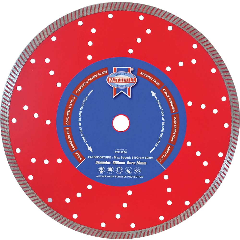 Image of Faithfull Turbo Cut Diamond Cutting Disc 300mm