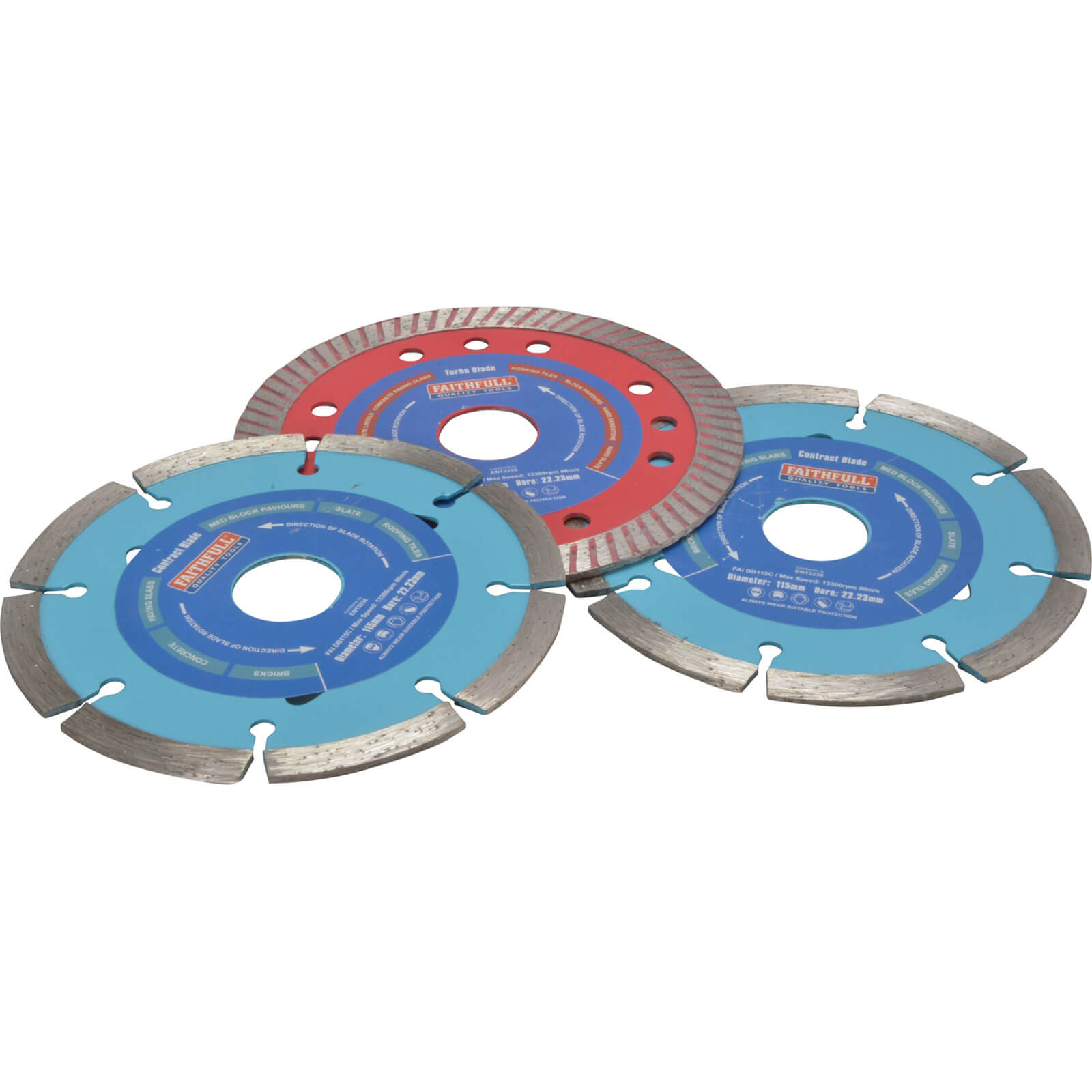 Image of Faithfull 3 Piece Diamond Cutting Disc Set