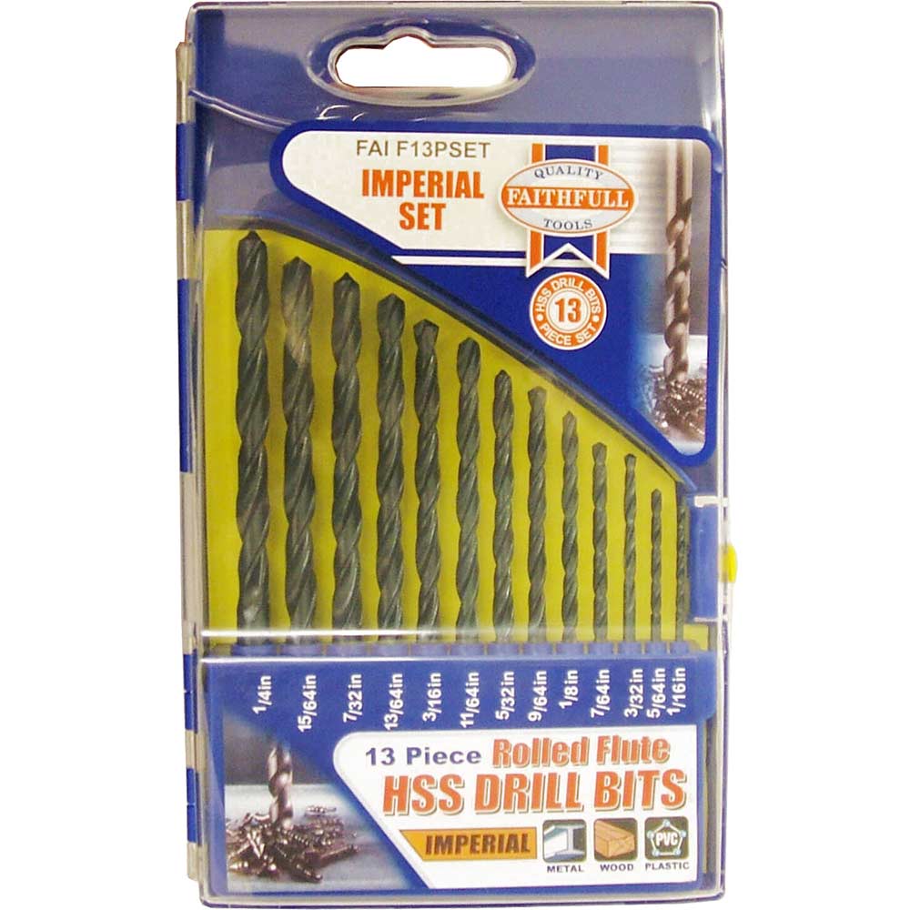 Image of Faithfull 13 Piece HSS Drill Bit Set Imperial