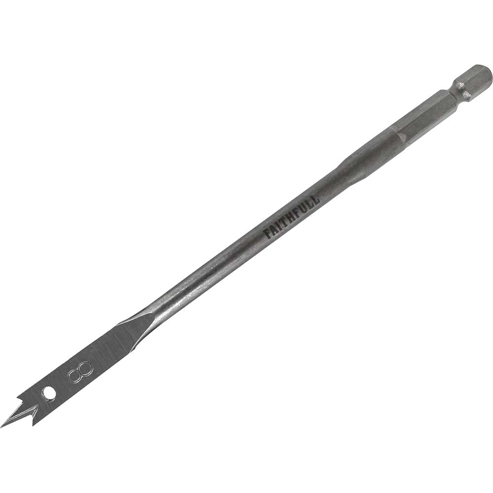 Faithfull Flat Wood Drill Bit 8mm 151mm Pack of 1