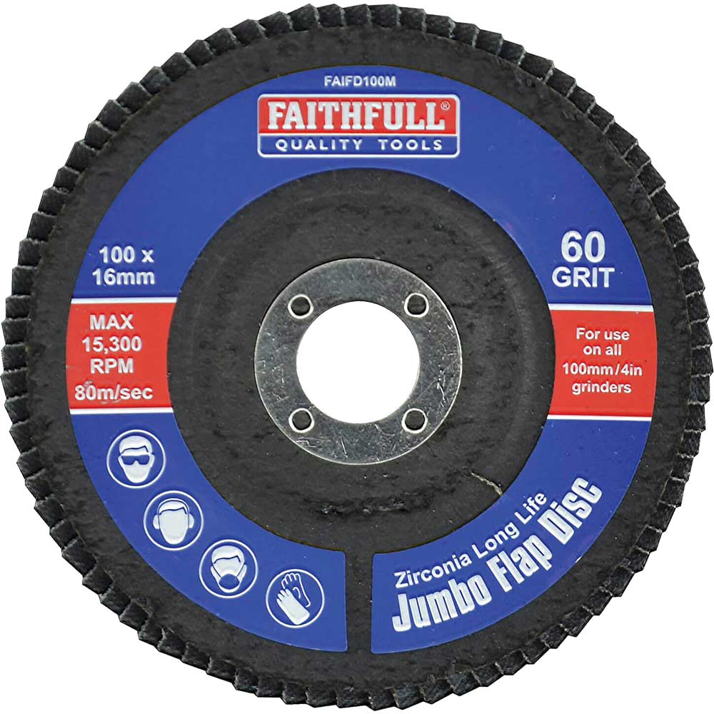 Photos - Cutting Disc Faithfull Zirconium Abrasive Flap Disc 100mm Medium FD100M 