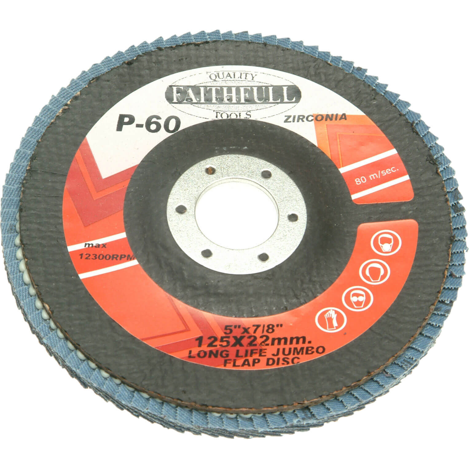 Image of Faithfull Zirconium Abrasive Flap Disc 125mm Coarse
