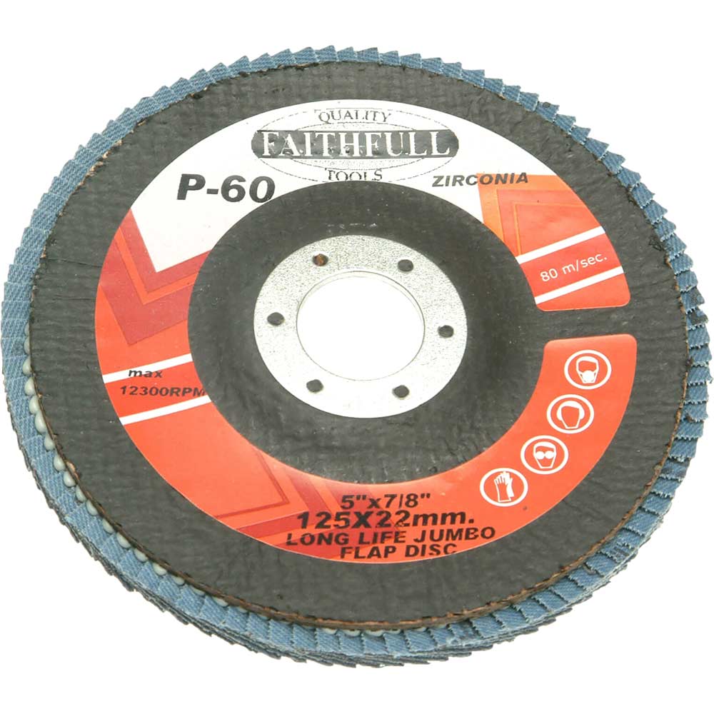 Image of Faithfull Zirconium Abrasive Flap Disc 125mm Coarse