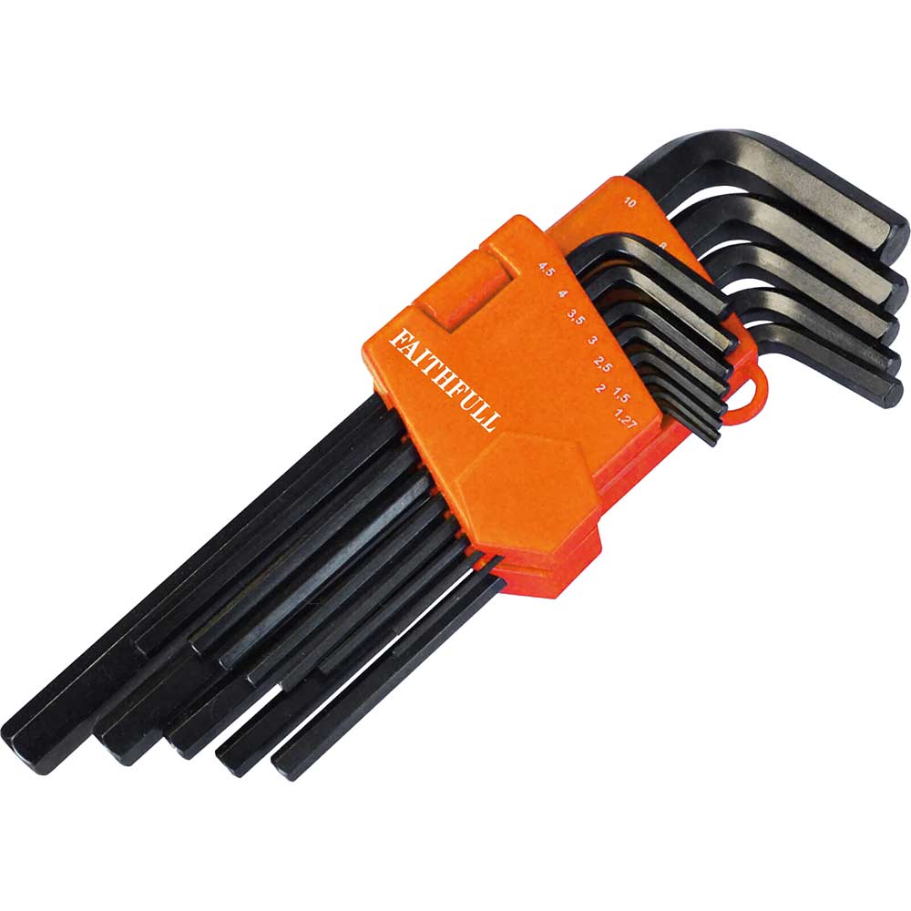 Image of Faithfull 13 Piece Long Hexagon Allen Key Set Metric