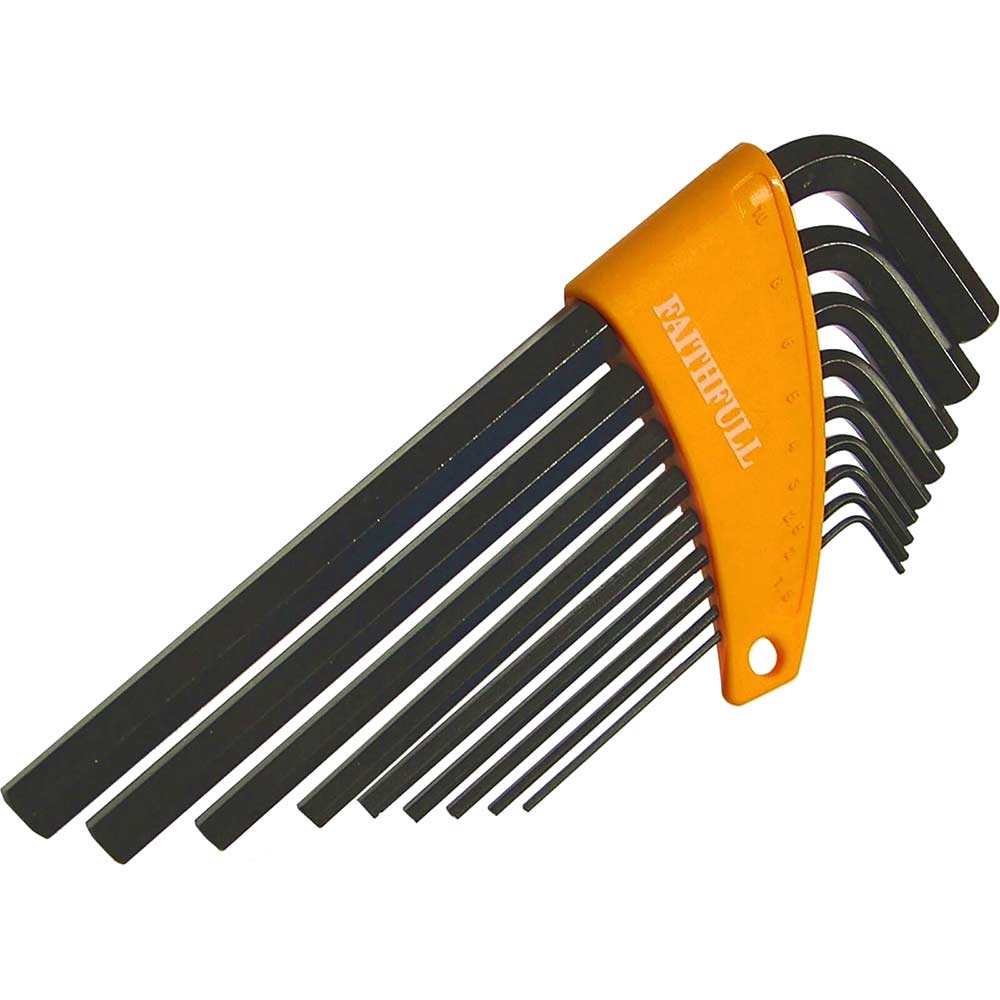 Faithfull 9 Piece Long Hexagon Allen Key Set