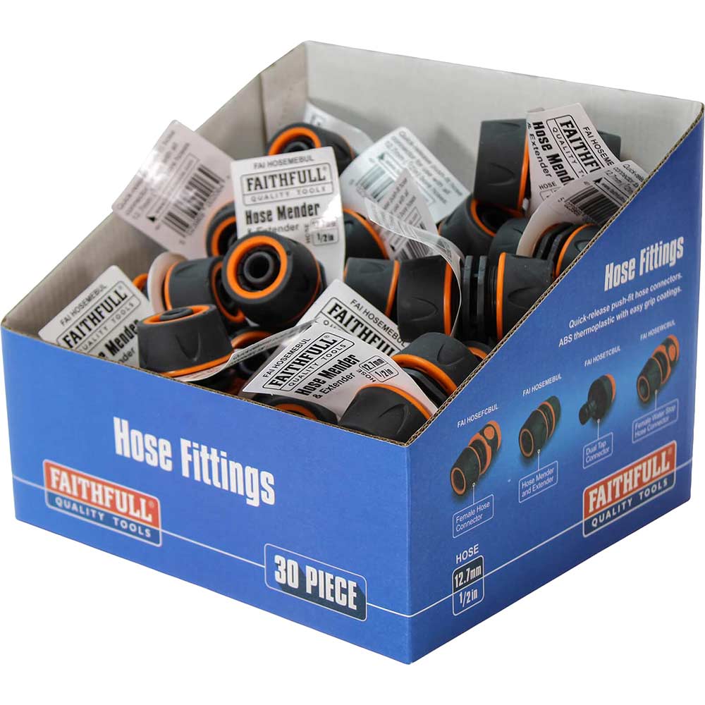 Faithfull Plastic Hose Mender 1/2" / 12.5mm Pack of 30