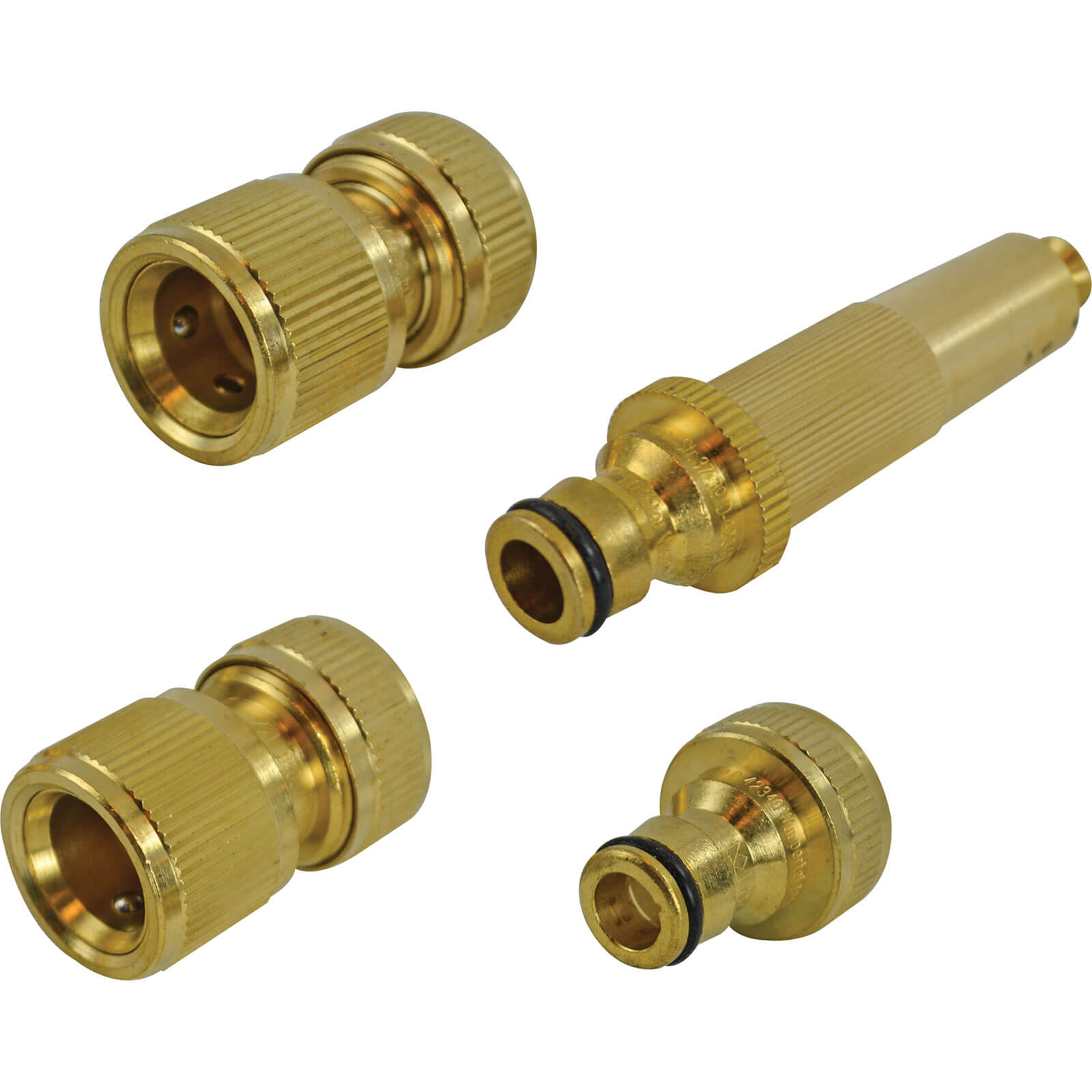 Image of Faithfull Brass Garden Nozzle and Fittings Kit 4 Piece