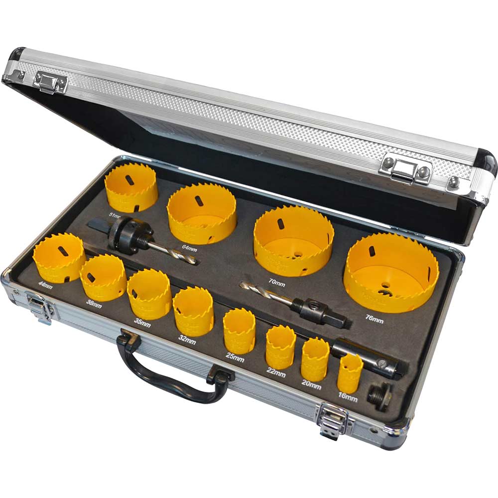 Image of Faithfull 16 Piece Universal Hole Saw Kit