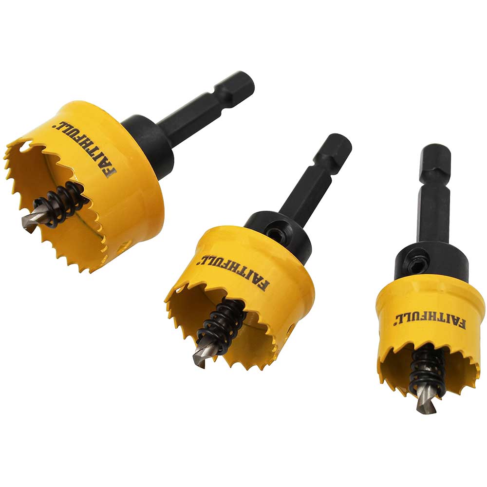 3 Piece Mini Hex Shank Hole Saw Set