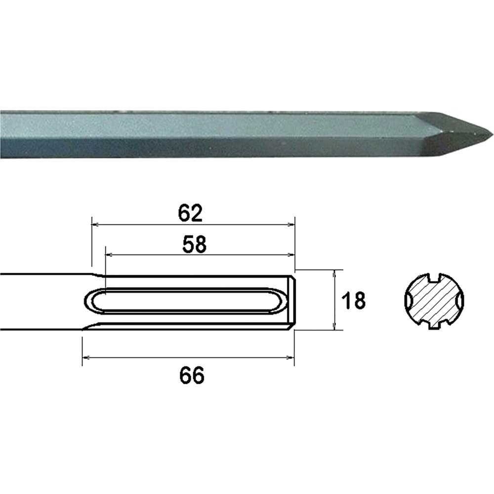 Photos - Drill Bit Faithfull SDS Max Pointed Chisel 300mm FAIMAXP300 