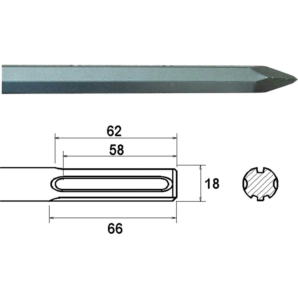 Faithfull SDS Max Pointed Chisel 400mm