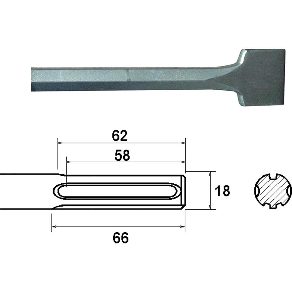 SDS Max Straight Scaling Chisel
