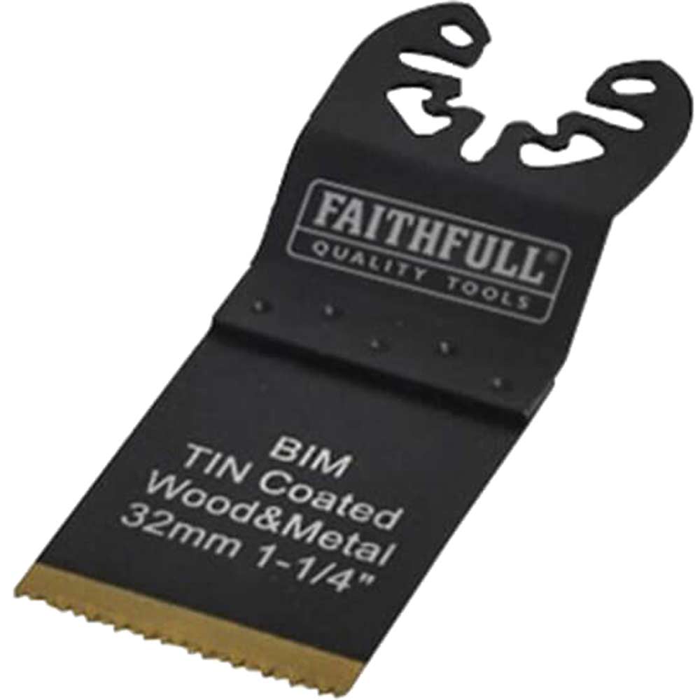 Faithfull MFBM32 BiM Flush Cut Titanium OIS Oscillating Multi Tool Plunge Saw Blade 32mm Pack of 1