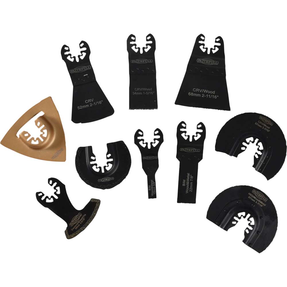 Faithfull 10 Piece OIS Oscillating Multi Tool Accessory Set