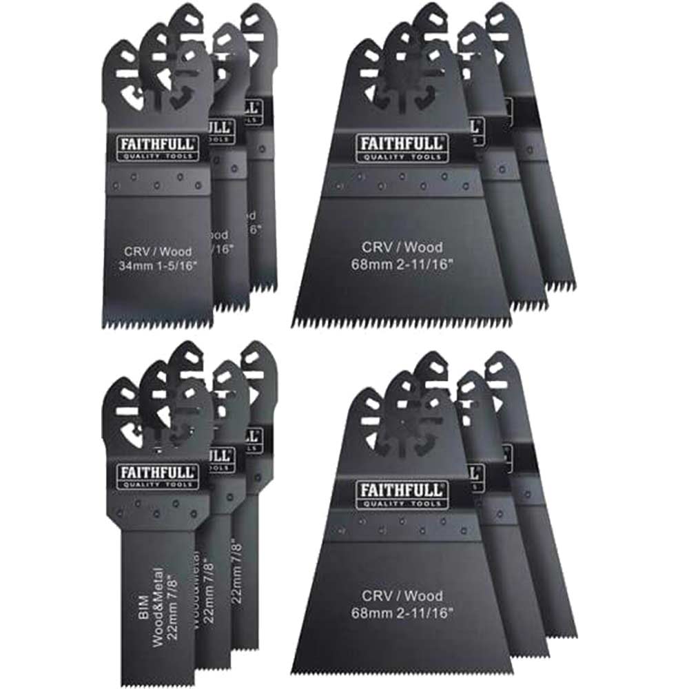 Image of Faithfull 12 Piece Oscillating Multi Tool Blade Set