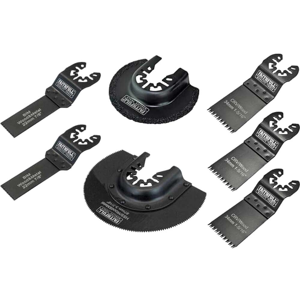 Image of Faithfull 7 Piece Oscillating Multi Tool Blade Set