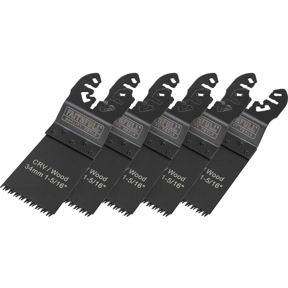 Image of Faithfull Wood Oscillating Multi Tool Flush Cut Blade 34mm Pack of 5