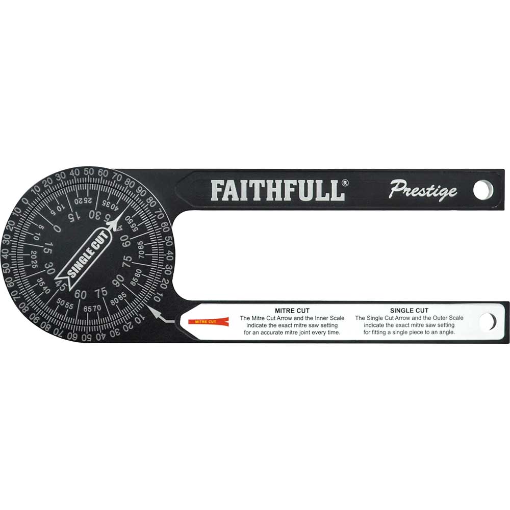 Faithfull Prestige Mitre Saw Protractor Black Aluminium