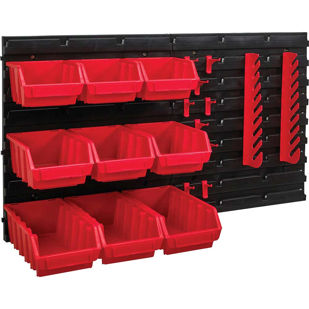 Photos - Tool Box Faithfull 12 Piece Wall Storage Bin and Panel Set FAIPAN12KIT 