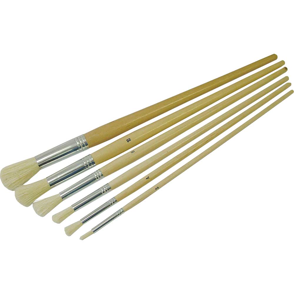 Image of Faithfull 6 Piece Round Pattern Fitch Paint Brush Set